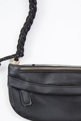 Black Silver Rope Detail Handbag - Israa