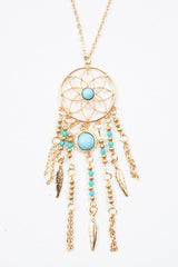Gold Dream Catcher Detail Necklace - Zakya