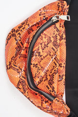 Neon Orange Snake Print Bum Bag - Omie