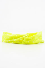 Neon Yellow Polka Dot Twist Headband - Kentlee