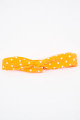 Neon Orange Polka Dot Twist Headband - Kentlee