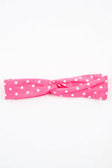 Neon Pink Polka Dot Twist Headband - Kentlee