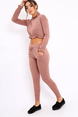 Mauve Frill Hem Tracksuit - Adah