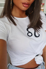 White Leo Star Sign T-Shirt - Adalee