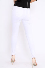 White Ripped Skinny Jeans - Addyson