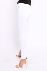 White Ripped Skinny Jeans - Addyson