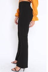 Black Tailored High Waist Flare Trousers - Adela