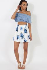 Blue Bardot Crop Top - Adelaide