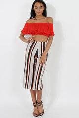 Red Bardot Crop Top - Adelaide