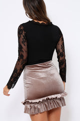 Black Plunge Lace Bodysuit - Adele