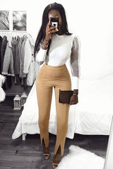 White Ribbed Sheer Puff Sleeve Top - Orly