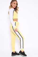 White and Yellow Colour Block Tracksuit - Adryanna