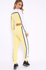 White and Yellow Colour Block Tracksuit - Adryanna