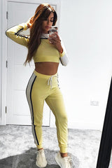 White and Yellow Colour Block Tracksuit - Adryanna