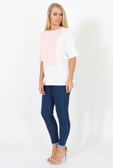 White Panel T-Shirt - Aimee