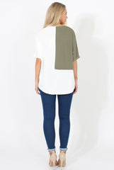 White Panel T-Shirt - Aimee