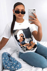 White A La Mode Graphic T-shirt - Nala