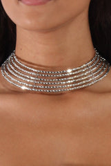 Silver Shimmer Structured Choker - Aja