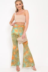 Green Tie Dye Flares - Akyla