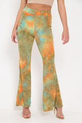 Green Tie Dye Flares - Akyla