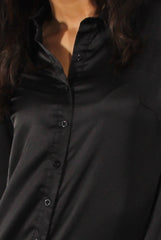 Black Satin Shirt - Alaina