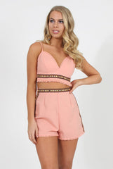 Pink Aztec Trim Two Piece Set - Alby
