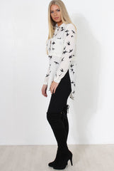 Alena White Print Shirt