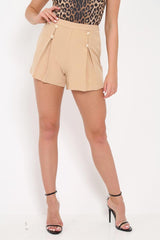 Stone Gold Button Front Shorts - Alencia