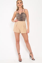Stone Gold Button Front Shorts - Alencia