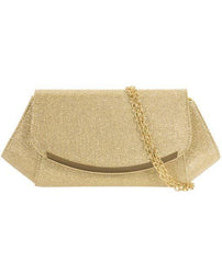 Gold Trim Glitter Clutch Bag - Alessa