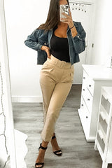 Mid Wash Crop Denim Jacket - Austen