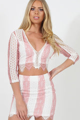 Pink Crotchet Two Piece - Alexus