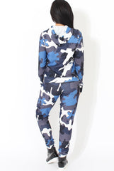 Blue Camouflage Two Piece Loungewear Set - Alice