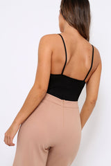 Black Dual Strap Bodysuit - Alisha