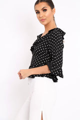 Black Polka Dot Crop Top - Alixandra