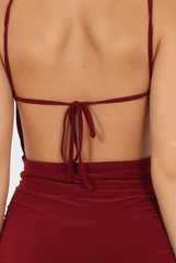 Burgundy Ruched Side Dress - Allisa