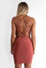 Allisa Copper Rushed Side Dress