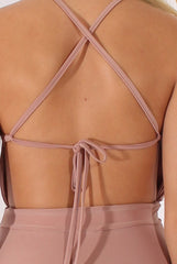 Mauve Ruched Side Dress- Allisa