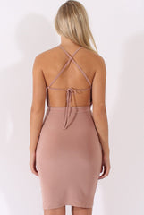 Mauve Ruched Side Dress- Allisa