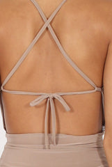 Taupe Ruched Side Dress - Allisa