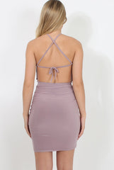 Lilac Ruched Side Dress - Allisa