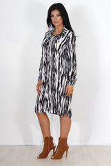 Alva Black & White Shirt Dress