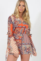 Paisley Print Playsuit - Amari