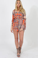 Paisley Print Playsuit - Amari