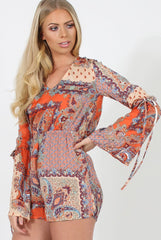 Paisley Print Playsuit - Amari
