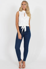 White Crochet Crop Top - Amelia