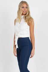 White Crochet Crop Top - Amelia