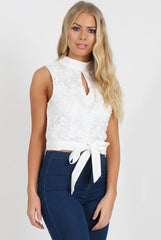 White Crochet Crop Top - Amelia