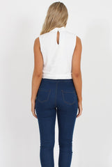 White Crochet Crop Top - Amelia