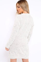 Beige With Flecks Cable Knit Jumper - Ameria